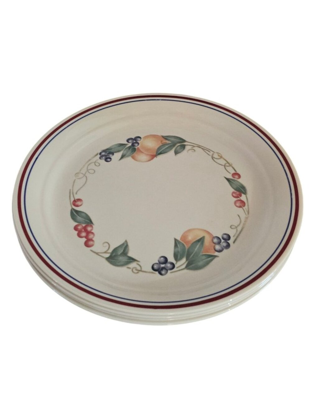 4 Corelle Abundance Luncheon Plates 8.5" fruit retro kitchen decor vintage